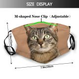 yanfind Humour Cat Kitty Cute Grey Vintage Beautiful Pet Eyes Closeup Fun Portrait Dust Washable Reusable Filter and Reusable Mouth Warm Windproof Cotton Face
