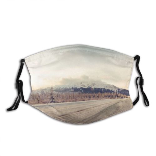 yanfind Ice America Range Sunset Landscape Trip Frozen Journey Tree Snow Rocky Forest Dust Washable Reusable Filter and Reusable Mouth Warm Windproof Cotton Face