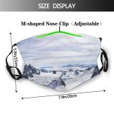 yanfind Ice Mont Glacier Vacation Frost Hike Mountain Explore Panorama Top Ski Climb Dust Washable Reusable Filter and Reusable Mouth Warm Windproof Cotton Face