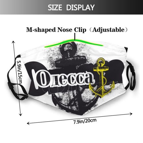 yanfind Marine Cyrillic Sea Harbour Ship Font Design Graphics Anchor Art Odessa Dust Washable Reusable Filter and Reusable Mouth Warm Windproof Cotton Face