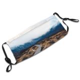 yanfind Ice Glacier Daylight Frost Frosty Wide Mountain Road Rock Icy Snowy Clouds Dust Washable Reusable Filter and Reusable Mouth Warm Windproof Cotton Face