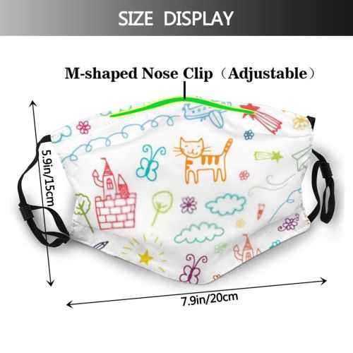 yanfind Castle Smile Kid Star Child Art Cat Butterfly Decoration Sky Texture Airplane Dust Washable Reusable Filter and Reusable Mouth Warm Windproof Cotton Face