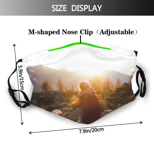 yanfind Idyllic Boulders Sunglare Relaxation Rock Relax Sunbeam Mountains Trees Sky Rocks Sunlight Dust Washable Reusable Filter and Reusable Mouth Warm Windproof Cotton Face