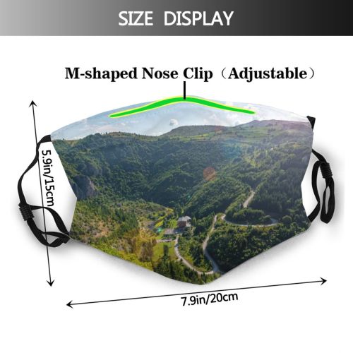 yanfind Idyllic Shot Footage Mountain Clouds Daytime Tranquil Drone Scenery Peak Outdoors Trees Dust Washable Reusable Filter and Reusable Mouth Warm Windproof Cotton Face
