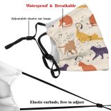 yanfind Abstract Isolated Decor Cute Contour Elegance Design Beautiful Pretty Pet Art Tail Dust Washable Reusable Filter and Reusable Mouth Warm Windproof Cotton Face