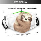 yanfind Isolated Sloth Cute Slow Lazy Brazil Trendy Natural Nursery Wildlife Summer Baby Dust Washable Reusable Filter and Reusable Mouth Warm Windproof Cotton Face