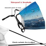 yanfind Ice Glacier Daylight Frost Frosty Mountain Snowy Clouds Daytime Peaks Frozen Scenery Dust Washable Reusable Filter and Reusable Mouth Warm Windproof Cotton Face