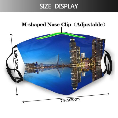 yanfind Lake Citylights Dawn Harbor Sea Port Urban River Modern Architecture Outdoors Dusk Dust Washable Reusable Filter and Reusable Mouth Warm Windproof Cotton Face