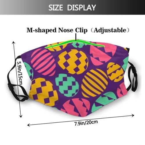 yanfind Farm Childish Cute Easter Seamless Celebrate Summer Ornament Design Springtime Childishness Repeat Dust Washable Reusable Filter and Reusable Mouth Warm Windproof Cotton Face