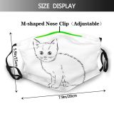 yanfind Calligraphy Sketchy Isolated Elegant Decor Fur Artwork Cat Details Cute Kitty Classic Dust Washable Reusable Filter and Reusable Mouth Warm Windproof Cotton Face