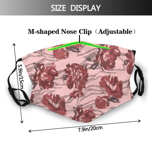 yanfind Abstract Garden Decor Fashion Flora Cute Summer Elegance Vintage Ornament Bouquet Blossom Dust Washable Reusable Filter and Reusable Mouth Warm Windproof Cotton Face