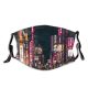 yanfind Japan Downtown Evening Signs Billboard Tokyo Urban Neon Architecture Street City Shopping Dust Washable Reusable Filter and Reusable Mouth Warm Windproof Cotton Face