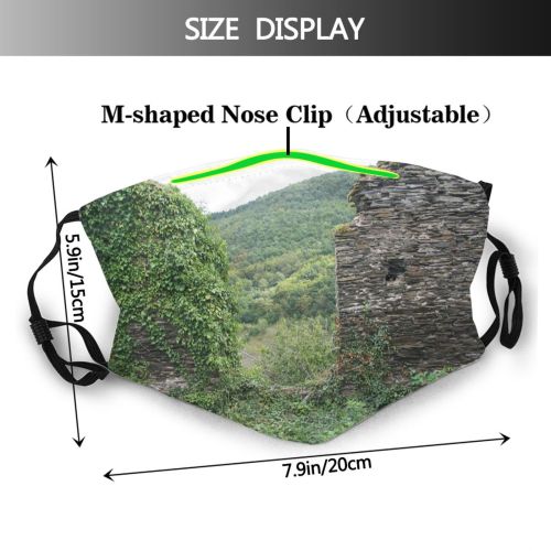 yanfind Wall Family Vegetation Wall Plant Leaf Tree Ruins Grass Castle Shrub Dust Washable Reusable Filter and Reusable Mouth Warm Windproof Cotton Face