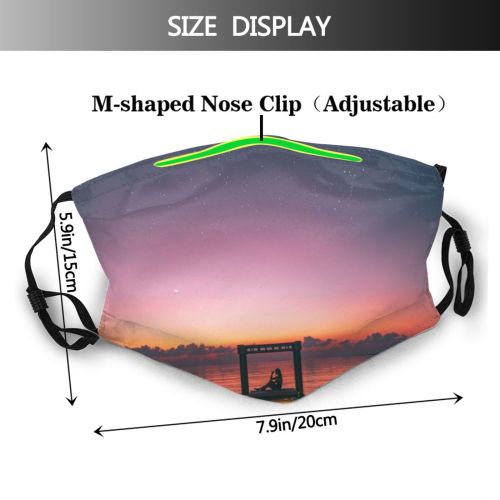 yanfind Jetty Idyllic Universe Vacation Golden Galaxy Night Relaxation Dawn Leisure Stars Traveler Dust Washable Reusable Filter and Reusable Mouth Warm Windproof Cotton Face