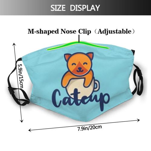 yanfind Calligraphy Cafe Isolated Smile Lovely Cat Kitty Cute Menu Badge Coffee Positive Dust Washable Reusable Filter and Reusable Mouth Warm Windproof Cotton Face
