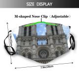 yanfind French Building Place Sky Sky Cathedral Facade Classical Clouds Gothic Worship Cathedral Dust Washable Reusable Filter and Reusable Mouth Warm Windproof Cotton Face