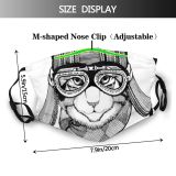 yanfind Isolated Emblem Fashion Artwork Cat Kitty Mascot Trendy Puppy Biker Vintage Glasses Dust Washable Reusable Filter and Reusable Mouth Warm Windproof Cotton Face