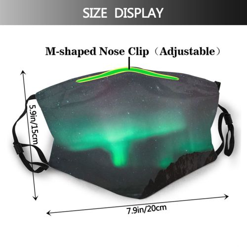 yanfind Lake Evening Night Stars Clouds Scenery Mountains Astronomy Nightsky Northern Starry Dark Dust Washable Reusable Filter and Reusable Mouth Warm Windproof Cotton Face