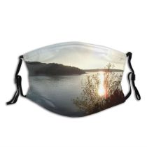 yanfind Kefken Resources Lake Sunlight Sea Sunset Sky Reflection Horizon Tree Lake Blacksea Dust Washable Reusable Filter and Reusable Mouth Warm Windproof Cotton Face