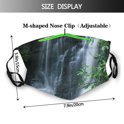 yanfind Peaceful Flow Forest Drop Waterfall Beauty Beautiful Recre Resources Cascade Light Fluid Dust Washable Reusable Filter and Reusable Mouth Warm Windproof Cotton Face