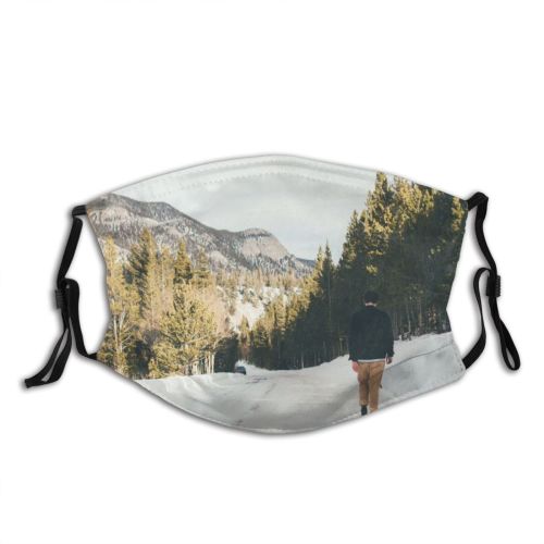 yanfind Ice Glacier Daylight Frost Frosty Road Snowy Icy Forest Daytime Frozen Scenery Dust Washable Reusable Filter and Reusable Mouth Warm Windproof Cotton Face