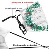 yanfind Design Twig Holly Leaf Wet Paints Tree Freshness Branch Watercolor Abstract Wreath Dust Washable Reusable Filter and Reusable Mouth Warm Windproof Cotton Face