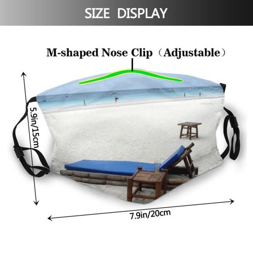 yanfind Furniture Beach Table Ocean Beach Sky Vacation Ocean Outdoor Sand Furniture Boracay Dust Washable Reusable Filter and Reusable Mouth Warm Windproof Cotton Face