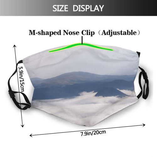 yanfind Idyllic Shot Footage Daytime Tranquil Drone Scenery Mountains Misty Outdoors Hazy Sky Dust Washable Reusable Filter and Reusable Mouth Warm Windproof Cotton Face