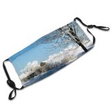 yanfind Winter Landscape Sky Tree Branch Frost Winter Natural Freezing Snow Scene Daytime Dust Washable Reusable Filter and Reusable Mouth Warm Windproof Cotton Face
