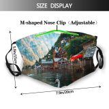 yanfind Lake Vacation Daylight Mountain Waterfowl Clouds River Scenery Swan Beautiful Austria Alps Dust Washable Reusable Filter and Reusable Mouth Warm Windproof Cotton Face