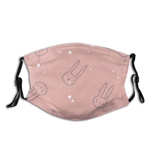 yanfind Isolated Childish Young Cute Hare Girls Doodle Baby Design Beautiful Face Womens Dust Washable Reusable Filter and Reusable Mouth Warm Windproof Cotton Face
