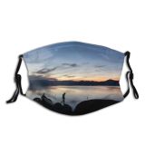yanfind Lake Sunset Dawn Mountain Backlit Scenery Mountains Outdoors Sky Dusk Range Silhouette Dust Washable Reusable Filter and Reusable Mouth Warm Windproof Cotton Face