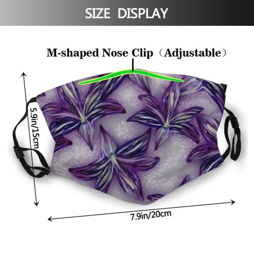 yanfind Blossom Spring Fashion Botany Flower Flora Plant Watercolor Design Picture Lilies Art Dust Washable Reusable Filter and Reusable Mouth Warm Windproof Cotton Face