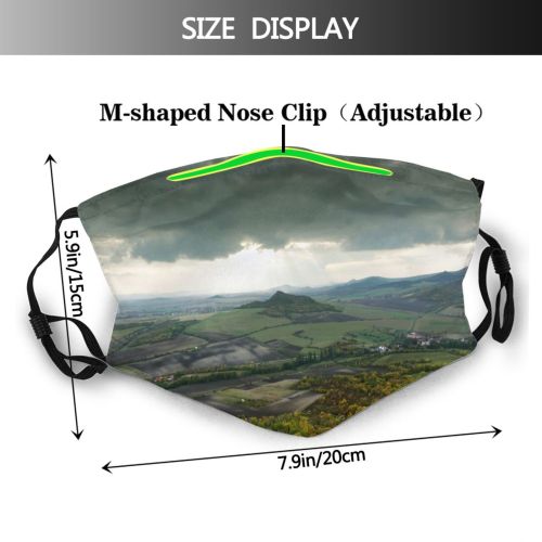 yanfind Hill Highland Living Sky Field Natural Atmospheric Autumn Cloud Vegetation Landscape Mountain Dust Washable Reusable Filter and Reusable Mouth Warm Windproof Cotton Face