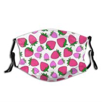 yanfind Abstract Fashion Stylized Handdrawn Yummy Christmas Cute Vegetarian Seamless Colorful Berry Strawberry Dust Washable Reusable Filter and Reusable Mouth Warm Windproof Cotton Face