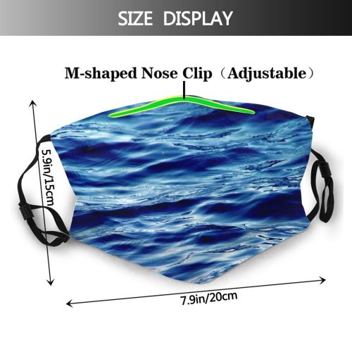 yanfind Wave Resources Sea Sky Reflection Ocean Azure Sea Wave Wind Dust Washable Reusable Filter and Reusable Mouth Warm Windproof Cotton Face