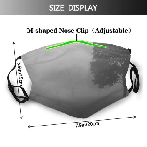 yanfind Foggy Morning Morning Haze Tree Tree Fog Misty Fog Early Sunrise Atmosphere Dust Washable Reusable Filter and Reusable Mouth Warm Windproof Cotton Face