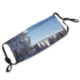 yanfind Winter Winter Natural Wilderness Landscape Mountain Sky Snow Tree Tree Frost Mountains Dust Washable Reusable Filter and Reusable Mouth Warm Windproof Cotton Face