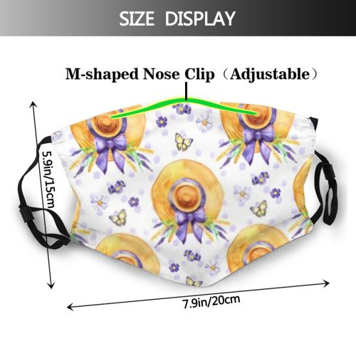 yanfind Country Butterfly Repeated Farm Garment Vacation Village Cute Shabby Seamless Colorful Lavender Dust Washable Reusable Filter and Reusable Mouth Warm Windproof Cotton Face