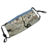 yanfind Wall Tourism Urban Town City Scenery Sky Ancient Settlement Ruins Rock Area Dust Washable Reusable Filter and Reusable Mouth Warm Windproof Cotton Face