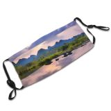 yanfind Lake Daylight Sunset Evening Dawn Clouds River Backlit Mountains Trees Outdoors Sky Dust Washable Reusable Filter and Reusable Mouth Warm Windproof Cotton Face