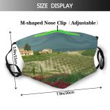 yanfind Field Spring Tuscany Beautiful Natural Area Rural Landscape Sky Plant Wildflower Flower Dust Washable Reusable Filter and Reusable Mouth Warm Windproof Cotton Face