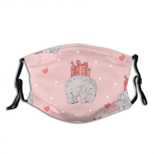 yanfind Elephant Young Cute Dot India Seamless Doodle Magic Indian Sweet Shower Love Dust Washable Reusable Filter and Reusable Mouth Warm Windproof Cotton Face