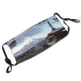 yanfind Ice Volcano Japan Daylight Mountain Clouds Scenery High Peak Beautiful Mount Snow Dust Washable Reusable Filter and Reusable Mouth Warm Windproof Cotton Face