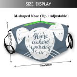 yanfind Calligraphy Isolated Typographic Cute Font Dog Inspiration Vintage Design Quote Pet Art Dust Washable Reusable Filter and Reusable Mouth Warm Windproof Cotton Face