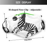 yanfind Isolated Smile Horse Safari Happiness Young Zebra Clipart Stripe Comic Cute Mascot Dust Washable Reusable Filter and Reusable Mouth Warm Windproof Cotton Face
