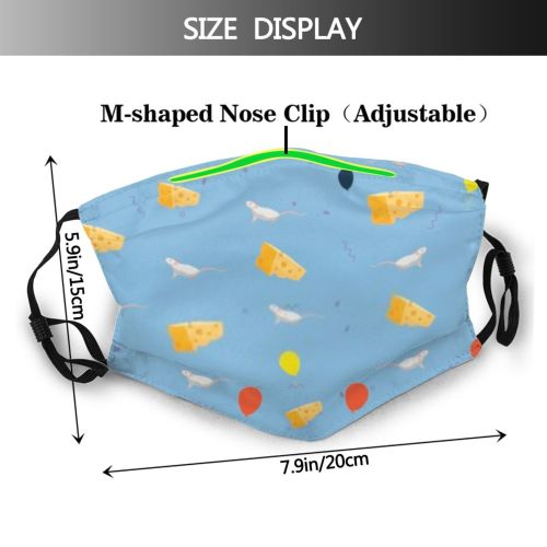 yanfind Cute Seamless Colorful Summer Doodle Design Beach Cream Backdrop Ice Cartoon Dust Washable Reusable Filter and Reusable Mouth Warm Windproof Cotton Face