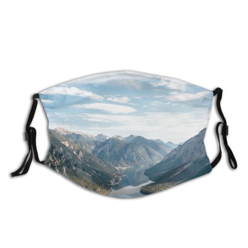 yanfind Lake Clouds River Scenery Mountains Valley Alps Outdoors Wilderness Sky Reflection Landscape   Dust Washable Reusable Filter and Reusable Mouth Warm Windproof Cotton Face