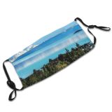 yanfind Lake Landscape Winter Snow Trees Mountains Range Mountain Dust Washable Reusable Filter and Reusable Mouth Warm Windproof Cotton Face