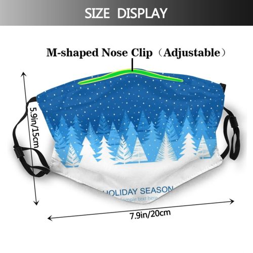 yanfind Design Landscape Tree Evergreen Snow Modern Event Forest Abstract Space Pine Season Dust Washable Reusable Filter and Reusable Mouth Warm Windproof Cotton Face